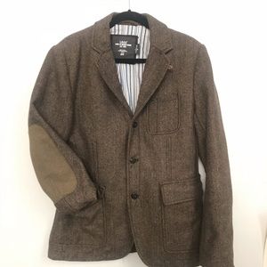 Wool blend {H&M} men’s tweed blazer coat, brown